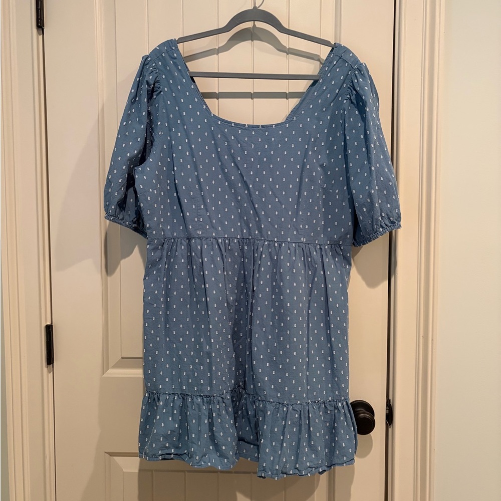 LOFT Blue Polka Dot Mini Dress